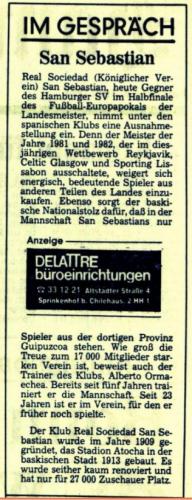 Artículo en el diario Hamburger Abendblatt 6-04-1983